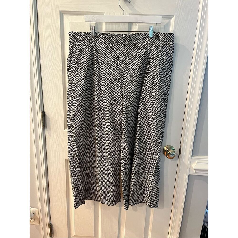 Eileen Fisher Black & Tan Dot Pull On Pants sz XL EUC